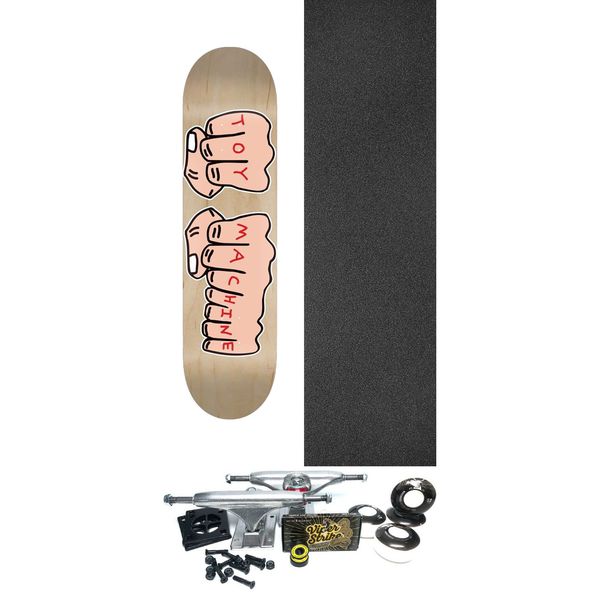 Toy Machine Skateboards Fists Natural Skateboard Deck - 8" x 31.5" - Complete Skateboard Bundle